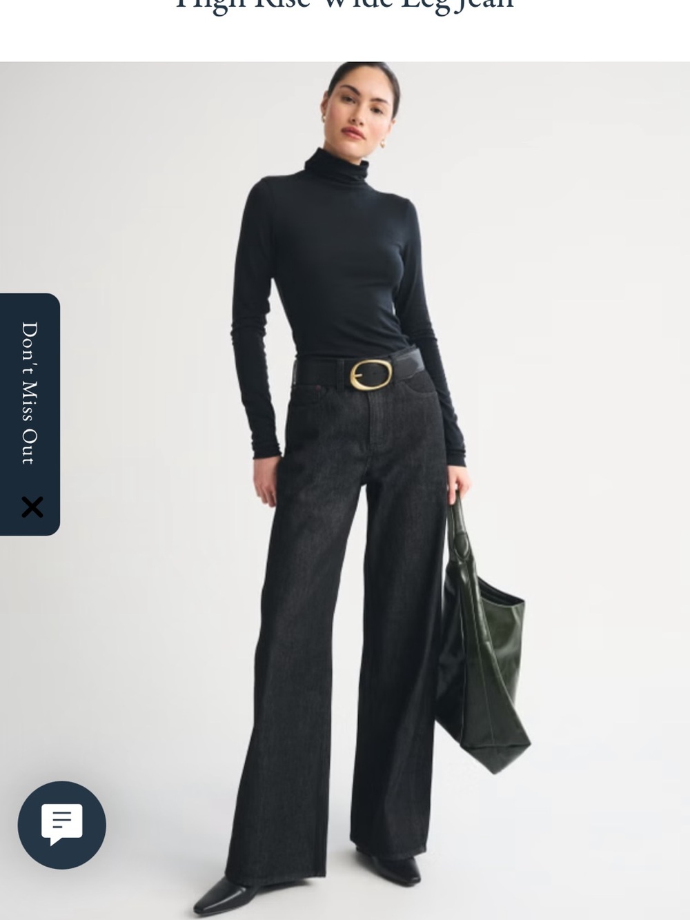 NEW UNOPENED Abercrombie & Fitch Black Wide Leg High-Rise Jeans